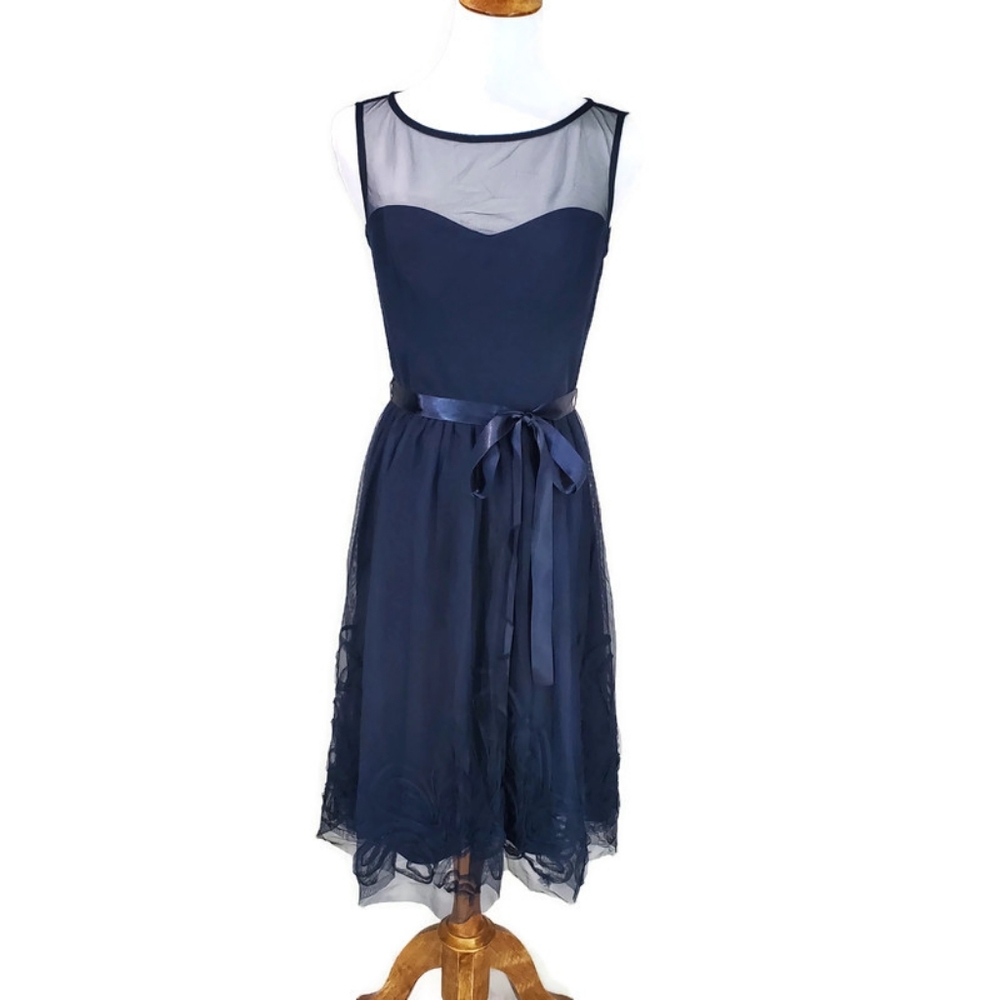 NWT Eliza J Illusion Lace Homecoming Prom Party Wedding Guest Beautiful Dress S - Picture 6 of 16